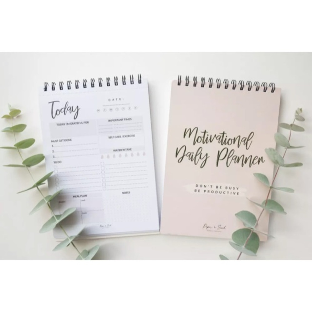 Daily to do planner spiral notepad 100 undated sheets Desk pad cute calendar